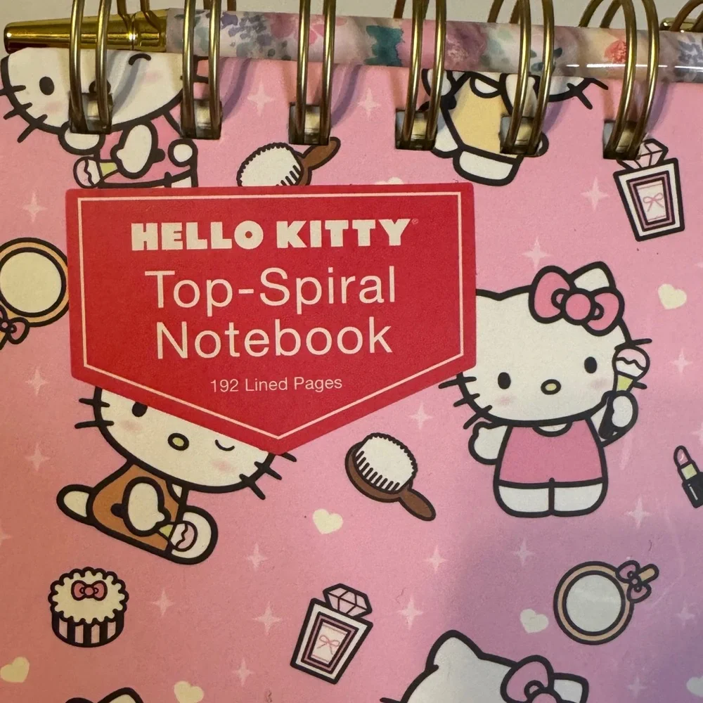 Hello Kitty Pink Spiral Notebook With Pen